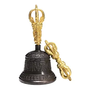 Das tibetische handgemachte buddhistische Glocken-und Dorje-Set