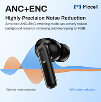 Écouteurs Traducteurs Miccell Ai, Casque Stéréo Intelligent Antibruit ANC ENC, Écouteurs sans Fil TWS Type C