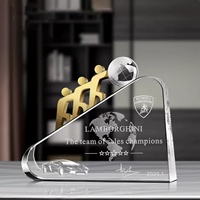 Trophée personnalisé en verre K9, plaque en cristal, forme personnalisée, sublimation, gravure laser, personnage métallique, balle, entreprise, gravure, thème sportif