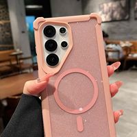 Étui de téléphone transparent robuste magnétique pour Samsung Galaxy S25 Ultra S24 Plus, coque rigide antichoc avec paillettes, Funda