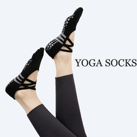 Pilates Yoga Anti-dérapant Grip Toe Chaussettes Logo Personnalisé Vente en Gros pour Femmes Antidérapant Grips Bretelles