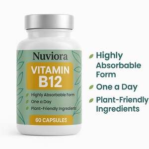 Complément de vitamine B12 haute puissance Méthylcobalamine Cyanocobalamine Capsules Adulte 60 Soutien immunitaire OEM - Product Image 4