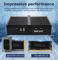 Mini PC sans ventilateur J1800 J1900 J5005 N2840 2LAN 2COM HD VGA Ordinateur de bureau industriel Pfsense OPS Mini serveur Boîtier ITX en stock