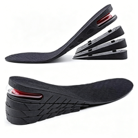 Semelles intérieures rehaussantes en PVC à 2 couches, hauteur 1,8 po, avec coussin d'air, pour hommes et femmes, inserts de talon réglables, rehausseurs de chaussures