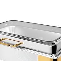 Chauffe-Plat Commercial en Acier Inoxydable avec Fenêtre en Verre 9L pour Buffet, Hôtels, Restaurants et Traiteurs