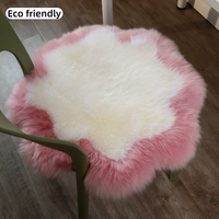 Coussin décoratif de luxe en peau de mouton, petit, rond, à motif floral, pour canapé, siège de voiture, chaise de maquillage