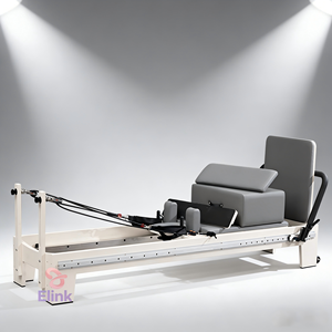 Reformer <span class=keywords><strong>de</strong></span> Pilates <span class=keywords><strong>de</strong></span> Madera Maciza con Trayectoria Completa en Color Blanco - Máquina Multifuncional <span class=keywords><strong>para</strong></span> Moldear Todo el Cuerpo - Product Image 2