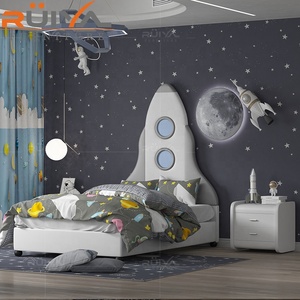 Letto Doppio per Bambini in Legno a Forma di Razzo, Design Moderno, Arredamento Morbido per la Casa - Product Image 2