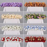 Guirlande de fleurs artificielle longue pour table, style européen luxueux violet, pour anniversaire, banquet, décoration de fenêtre