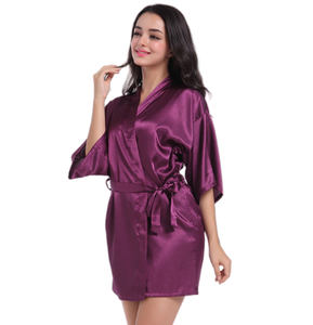 Nouvelles Robes de Chambre en Soie de Luxe 2026 pour Femmes, Pyjamas Sexy, Lingerie et Tenues de Bain, Longueur Genou, Spa, Solides, en Polyester, Vêtements d'Intérieur - Product Image 5