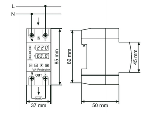 Avp 40A 63A 80A 100A 110V 220V 230V Ba hiển thị Ba 3 giai đoạn có thể điều chỉnh 2P AC DC trên và dưới Điện áp bảo vệ hiện tại - Product Image 2