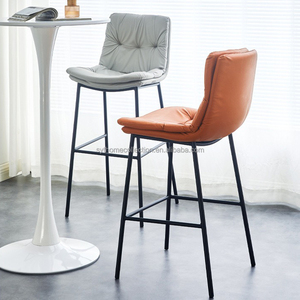 Tabourets <span class=keywords><strong>de</strong></span> <span class=keywords><strong>bar</strong></span> industriels contemporains, pieds en métal <span class=keywords><strong>noir</strong></span>, siège en cuir PU, chaises <span class=keywords><strong>de</strong></span> <span class=keywords><strong>bar</strong></span> pour restaurant, pub, salle à manger - Product Image 1