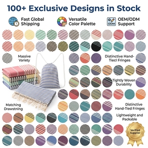 Lot de serviettes de plage de luxe en coton turc 100 %, surdimensionnées 100x180cm, personnalisables avec logo, légères, séchage rapide, Pestemal pour Spa et Gym - Product Image 5