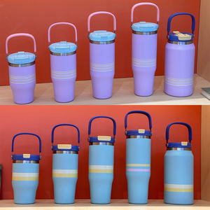 Gobelet isotherme en acier inoxydable de 30 oz avec poignée, isolation sous vide, pour le camping, couvercle 2-en-1, performance thermique de 24 à 36 heures, style américain - Product Image 2