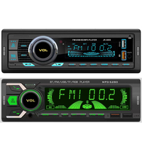 Reproductor MP3 para Auto de Un Solo DIN, Radio Estéreo con USB, Bluetooth, Soporte para SD, Control por Voz, Entrada Auxiliar, Reproducción APE y Cargador para Auto