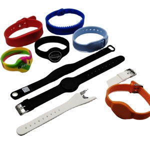Biểu Tượng Tùy Chỉnh Đầy Màu Sắc Silicone <span class=keywords><strong>Rfid</strong></span> NFC Dây Đeo Cổ Tay Vòng Đeo Tay Không Thấm Nước 125Khz 13.56Mhz Uhf Kiểm Soát Truy Cập Tag <span class=keywords><strong>1K</strong></span> Chip Cho Khách Sạn - Product Image 1