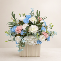 Boule de fleurs PPS de qualité supérieure, rose, bleue, blanche, colorée, arrangement floral pour la décoration de table de mariage ou d'événement