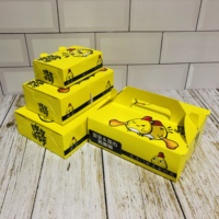 Boîte à poulet frit biodégradable pliable et réutilisable en carton blanc avec couvercle transparent, livraison OEM