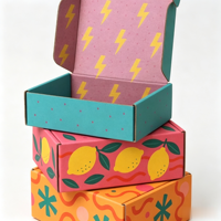 Boîte d'expédition à fermeture éclair facile à ouvrir, logo personnalisé, en carton ondulé, auto-adhésive, pliable, pour e-commerce, avec pelliculage brillant, recyclable