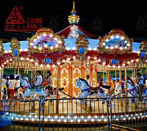 Carrusel de Lujo para Parque de Atracciones, Juego de Feria, Otras Instalaciones de Parque de Diversiones, Carrusel Musical Suave con Caballos en Venta - Product Image 1