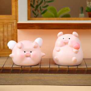 Mini-ornements en résine 'you happy duck', figurines de cochon mignonnes, petits cadeaux exquis, collection 'a generation of hair' - Product Image 3