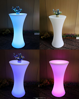 Table et chaises de bar lumineuses Tavolo Illumination, table de bar en plastique lumineuse pour les fêtes, ensemble de table à cocktails LED pour les événements