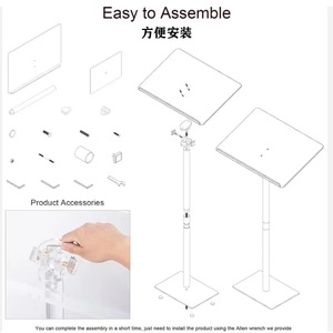 Su misura trasparente acrilico podio Design moderno stile di piccola dimensione caratteristica staccabile per la scuola supermercato Hotel casa <span class=keywords><strong>Bar</strong></span> - Product Image 4