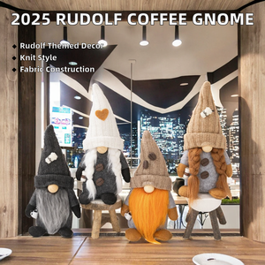 Figurine de gnome de café moulu à la main chapeau pointu tricoté noir et blanc décoration de café nain <span class=keywords><strong>Rudolf</strong></span> pour la fête de Diwali - Product Image 3