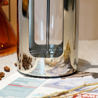 Presse à café française Cafetière classique en acier inoxydable Café et thé Presse française pour camping Cadeaux de voyage