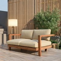 Elegante entspannende Teakholz 2-Sitzer Sofa Loves eat aus Teak Sofa Set für Patio Garden Pool Gartenmöbel Set Garten Sofa Set