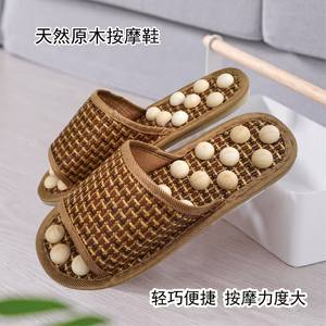 Zapatillas de masaje de pies, zapatillas de guijarros de madera maciza saludables para interiores, sandalias de reflexología Natural, masajeador de zapatillas - Product Image 4