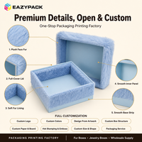 Boîtes cadeaux personnalisées doublées de fourrure, boîtes en carton avec coussin en peluche, boîtes cadeaux rigides en fourrure pour les soins de la peau de luxe