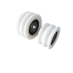 Polea de Nylon de Doble Ranura de 100 mm para Rueda Guía de Elevador de Construcción con Rodamiento - Product Image 3