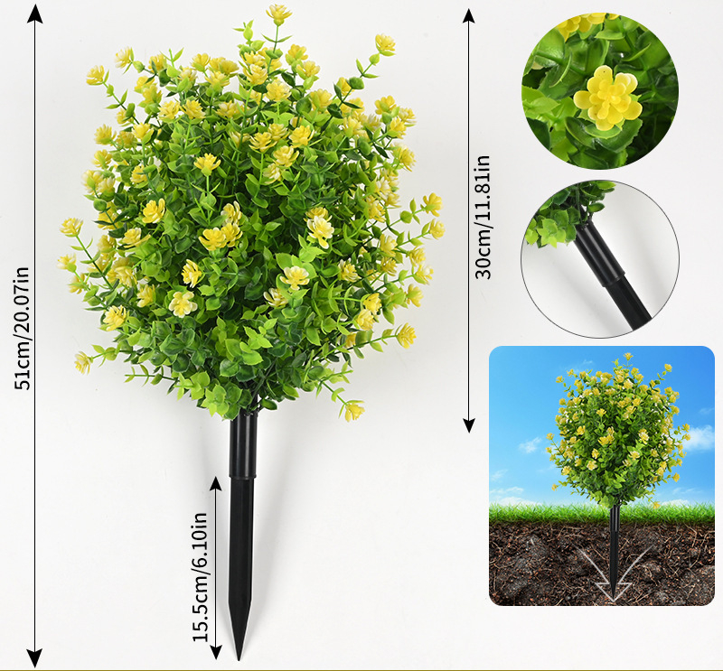 Yellow Camellia Eucalyptus Stake