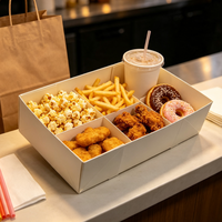 Boîte de rangement pliable personnalisée pour soirées cinéma, idéale pour la présentation de frites, poulet frit et pop-corn