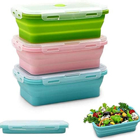 Lot de boîtes repas pliables en silicone personnalisables pour la vente en gros