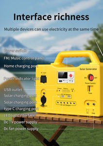 Sistem pencahayaan rumah energi surya portabel dengan kipas AC/DC, 6 bohlam dan pengontrol MPPT baterai Lithium Ion Kit lampu tenaga surya - Product Image 6