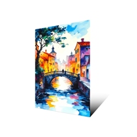 Tableau sur toile moderne et artistique de paysage urbain, impression jet d'encre HD, peinture de paysage de rue impressionniste pour salon, vente en gros
