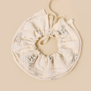 Bavoir bébé en <span class=keywords><strong>coton</strong></span> réglable à 360° avec attache, serviette anti-bave, bavoir rond en <span class=keywords><strong>gaze</strong></span> épaisse 4 couches - Product Image 6