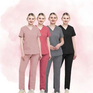 2025 conjunto suelto con cuello en V de alta calidad para mujer enfermera Scrubs Jogger personalizado Hospital OEM médico Scrubs Top corto Hospital uniformes - Product Image 6