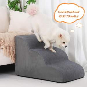 Escalones de espuma para mascotas de alta densidad, escalón antideslizante para perros para cama alta y sofá, rampa de escalera para perros extra ancha y profunda para perros mayores - Product Image 4
