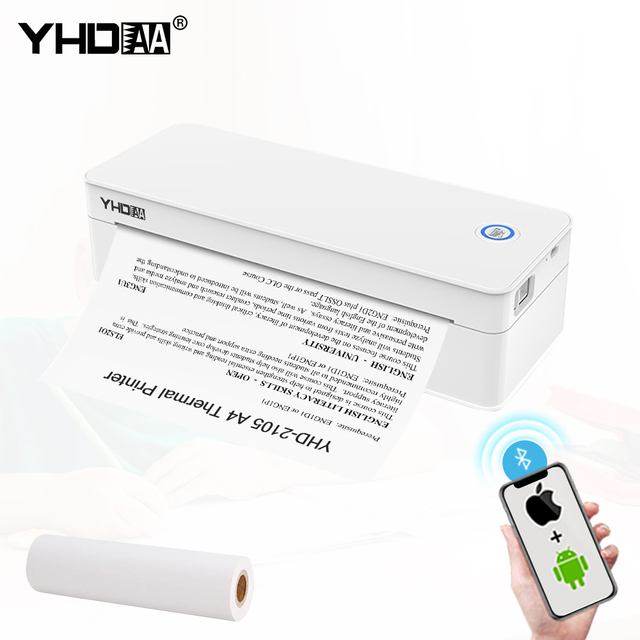 300DPI High Resolution A4 Portable Mini Thermal Printer, Support PDF Contract Webpage Tattoo Printing