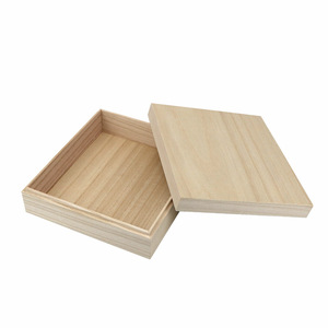 Caja de Almacenamiento de Madera Cuadrada 20x18x6cm, Madera Maciza con Tapa, Embalaje General - Product Image 2