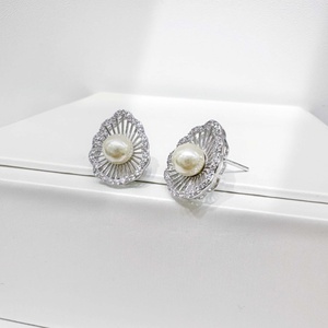 Pendientes de plata de ley 925 al por mayor, modernos, retro, con perlas, para fiesta, chapados en oro de 18k, nupciales, hechos a mano, elegantes, para profesoras. - Product Image 5