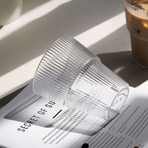 Vente en gros - Gobelets en plastique côtelés 420 ml à rayures verticales, résistants à la chaleur, pour café, vin, whisky, bière, tasses - Product Image 4