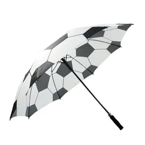 Custom printing soccer football pattern umbrella promotional windproof umbrella golf for gift club