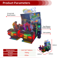 Simulateur de conduite Funspace à monnayeur pour 2 joueurs, machine de jeu de course automobile HD à double écran LED pour centres de jeux d'arcade intérieurs