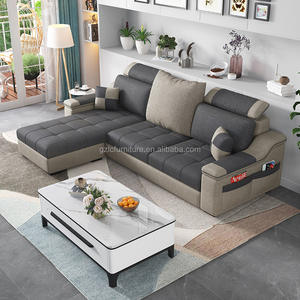 थोक मूल्य इतालवी उच्च गुणवत्ता वाले कपड़े सोफे ने लिविंग रूम के सरल डिजाइन सोफे के लिए बहु-कार्यात्मक आधुनिक एल-आकार स्थापित किया - Product Image 2