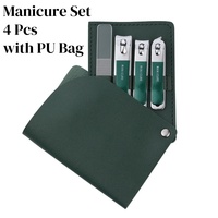 Kit de soin des ongles en acier inoxydable de haute qualité, ensemble de manucure 4/6 pièces avec étui de rangement durable (plastique/cuir)
