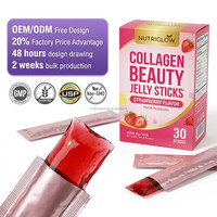 Bâtonnets de gelée de collagène d'usine, emballage personnalisé OEM, vente en gros, complément beauté, fabricant certifié HACCP GMP